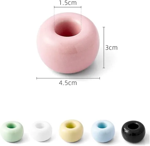 Vista 3 de 2 soportes para cepillos de dientes de cerámica, soporte individual para cepillos de dientes para encimeras de tocador de baño, tocador (negro)