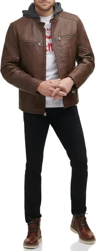 Vista 3 de Levi's Chaqueta Racer con capucha de piel sintética para hombre