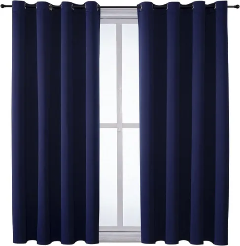 Vista 243 de ChrisDowa - Cortinas cortas para ventana de 40 pulgadas para dormitorio - Cortinas cortas con ojales y aislamiento térmico para oscurecer