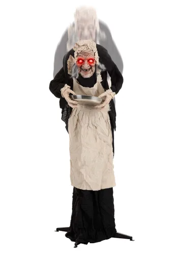 Vista 7 de Figura Animada de 5 Pies de Anciana Bruja - Scream Saver Multicolor
