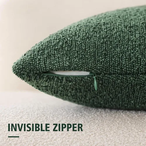 Vista 2 de Foindtower Fundas de almohada decorativas con textura de boucle, fundas de almohada sólidas, neutrales, suaves y acogedoras para silla, sofá