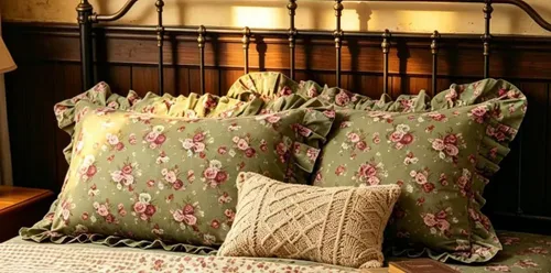 Vista 20 de Fundas de almohada cuadradas a cuadros en blanco y negro con volantes, fundas de almohada a cuadros, fundas de almohada de gingham, fundas