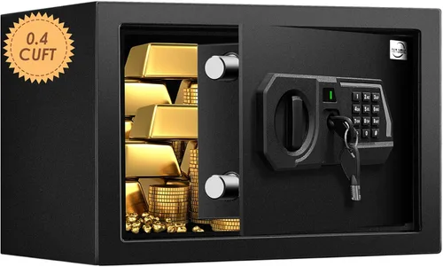 Vista 14 de Tenamic Caja de seguridad digital electrónica de 0.23 pies cúbicos, caja de seguridad digital con teclado, caja fuerte para gabinete, acero