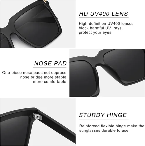 Vista 6 de STORYCOAST Gafas de sol cuadradas de gran tamaño para mujer gafas de sol grandes de lujo protección UV400
