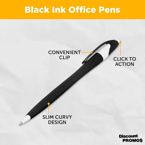 Vista 3 de DISCOUNT PROMOS Juego de 10 bolígrafos de oficina de plástico de dos tonos, paquete a granel, tinta negra, ideal para oficina, escuela, negocios