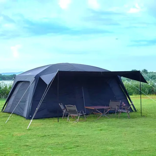 Vista 2 de KTT Extra Large Tent 12-14 Person,Family Cabin Tents,2 Rooms,Straight Wall,2 Doors 4 Windows with Mesh,Waterproof,Double Layer,Big Tent for
