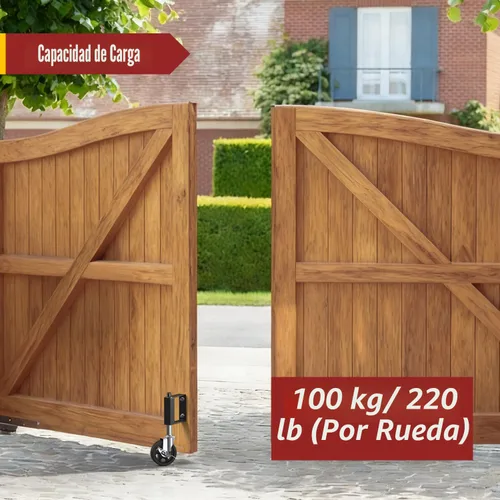 Vista 4 de HOLKIE Lanzador de Puerta con Resorte Resistente, Rueda de Puerta Giratoria con Resorte, Ruedas Giratorias para Puerta de Madera y Valla, Capacidad