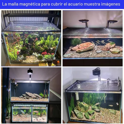 Vista 6 de Magnetic Aquarium Anti-Jumping net Cover mesh to Protect Fish Jumping Out of Fish Tank