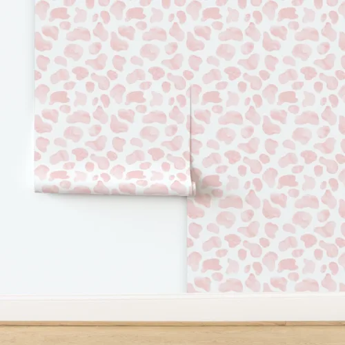 Vista 4 de Papel tapiz para despegar y pegar, papel tapiz extraíble personalizado con diseño de vaca, acuarela, rosa, animal, granja, para bebé Spoonflower