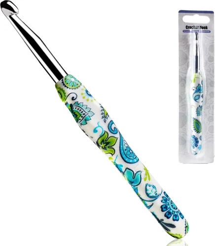 Vista 15 de 2.25mm Gancho de Ganchillo Looen, Mango Ergonómico para Manos Artríticas, Agujas de Tejer de Goma Suave Extra Largas para Principiantes de Crochet