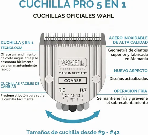 Vista 2 de Wahl Professional Animal - Cuchilla ajustable 5 en 1, 2179-401, gruesa