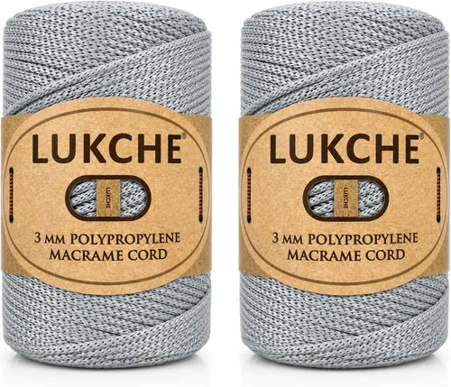 Vista 14 de Cuerda de macramé premium de poliéster de 3 mm (134.44 metros), (250 g) 100% cuerda de macramé de polipropileno, hilo de crochet de macramé colorido