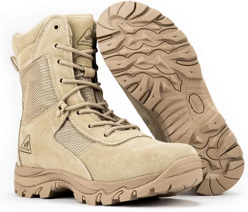 Vista 3 de Ryno Gear Botas tácticas de combate con forro CoolMax (beige)