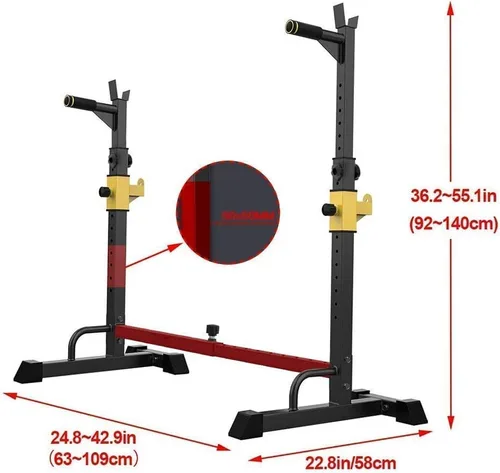 Vista 4 de Soporte para sentadillas, estación de inmersión para barra paralela, ajustable, equipo de fitness para gimnasio en interiores y exteriores