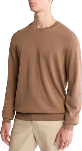 Vista 3 de Calvin Klein Suéter de algodón Supima con logotipo de monograma sólido para hombre