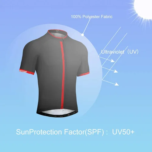 Vista 6 de wantdo Camisetas de ciclismo para hombre, camisetas de ciclismo de montaña MTB Jersey de manga corta Camisetas de ciclismo transpirable de secado