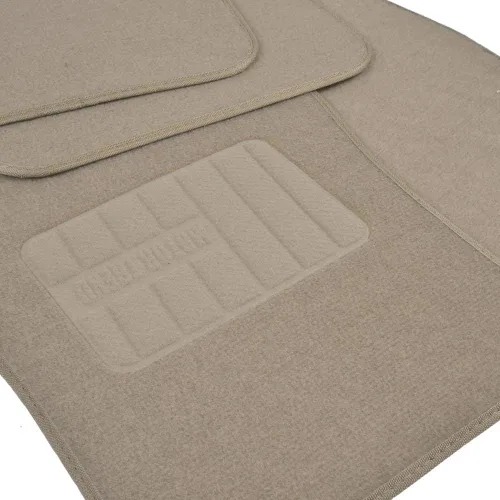 Vista 3 de BDK Alfombrillas de Piso de Alfombra Resistentes de Color Beige Delanteras y Traseras, Forros Universales para Automóvil, SUV, Camioneta y Camión