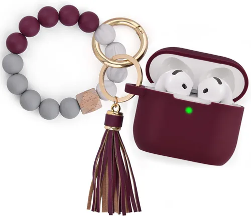 Vista 14 de Filoto Funda para AirPods Pro 3 (2025), funda protectora de silicona suave compatible con Apple AirPods Pro de 3ª generación con pulsera de cuentas