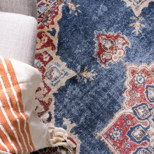 Vista 6 de Único Loom - Alfombra de la colección Utopia con estampado botánico vintage, tonos cálidos