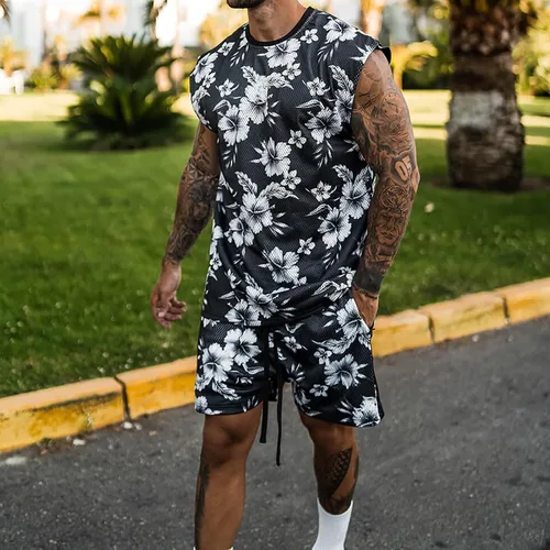 Vista 5 de MECH-ENG Men's Paisley Shorts Retro Graphic Athletic Running Mesh Lightweight Beach Summer Shorts