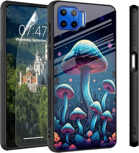 Vista 65 de Funda para Motorola Moto Edge 2022, cubierta trasera de vidrio templado con protector de pantalla, funda protectora a prueba de golpes para Motorola