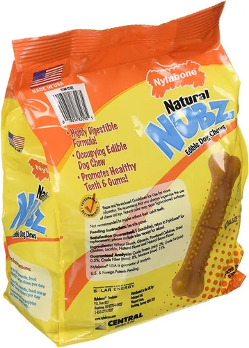 Vista 2 de Paquete de 2 masticadores comestibles para perros Nylabone Natural Nubz de 22 quilates. (2,6lb/bolsa) – Total 5,2lb