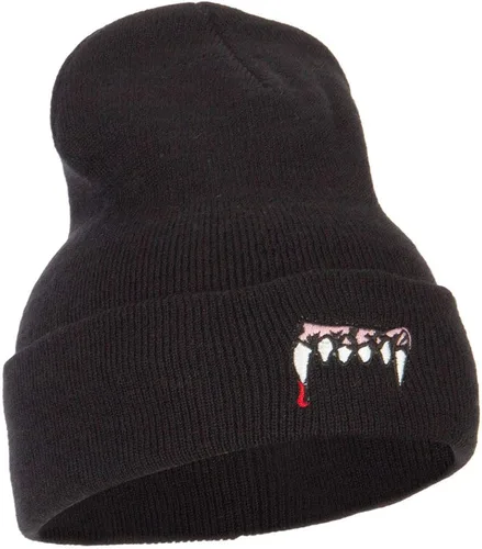 Vista 4 de e4Hats.com Vampire Fangs Bordado Long Beanie