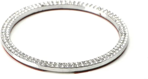 Vista 9 de iJDMTOY Cristal Rhinestone Interior Dashboard Analog_Clock Decoración Envolvente Anillo Trim Compatible con Porsche