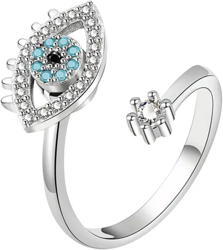 Vista 55 de Anillo de plata 925, anillos de plata ajustables para mujer, anillos de pulgar abiertos, anillos de circonio, anillos ajustables, anillos abiertos