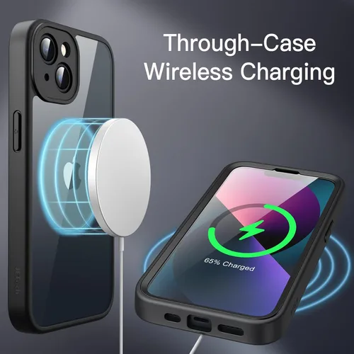 Vista 6 de JETech Funda para iPhone 13 de 6.1 pulgadas con protector de pantalla de vidrio templado integrado, protección resistente de cuerpo completo de 360