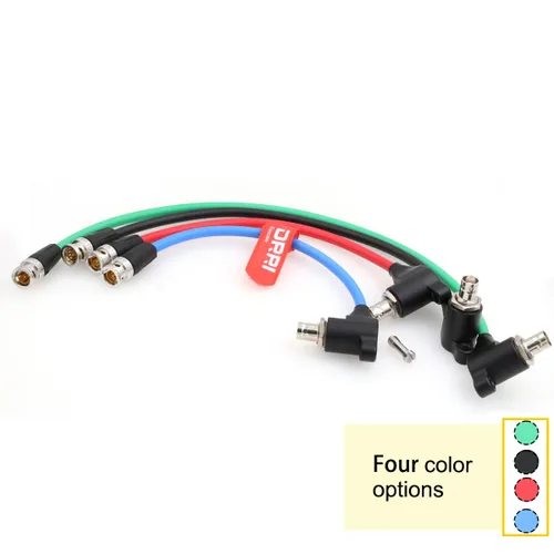 Vista 6 de Cable protector SDI 12G aisladores galvánicos BNC macho a ángulo recto BNC hembra para RED Komodo, ARRI Mini (negro)