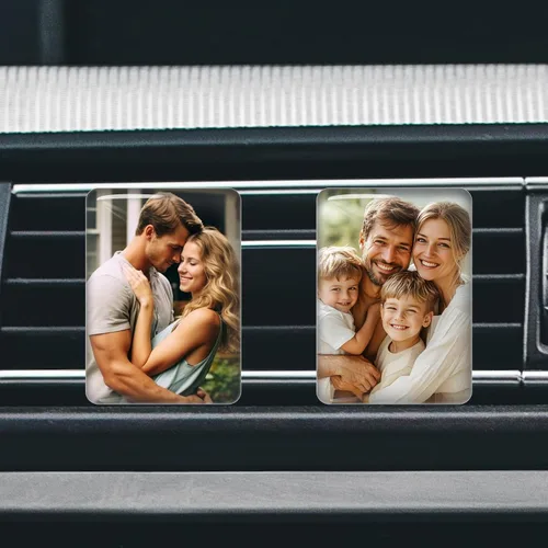 Vista 10 de Accesorios personalizados para ventilación de coche con foto y texto, clips personalizados para ventilación de aire para mujeres, hombres, niños