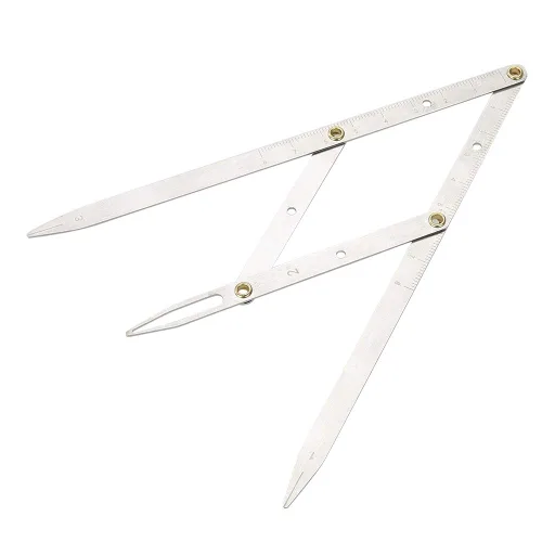 Vista 6 de Mavis LAVEN Regla de la plantilla de cejas, calibradores medios de oro Microblading Caliper Ratio Regla de medida de la ceja Regla de medida