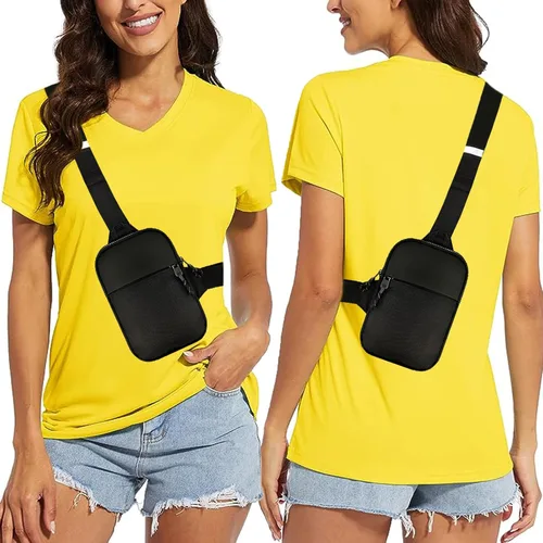 Vista 2 de Mini bolso bandolera para hombres y mujeres, bolso cruzado pequeño, riñoneras, bolso casual para teléfono en el pecho