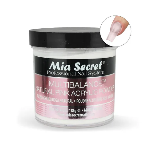 Vista 2 de Mia Secret Polvo Acrílico Multi Balance Natural Rosa - 4 Oz