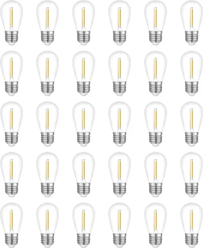 Vista 9 de Visther Bombillas de Repuesto Paquete de 24 Bombillas LED S14 de Colores para Luces de Cadena de Repuesto, Base E26 1W Plástico Irrompible