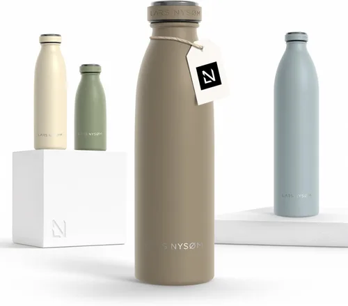 Vista 84 de LARS NYSØM Botella de agua aislada de acero inoxidable de 12 onzas, 17 onzas, 25 onzas, 34 onzas, 51 onzas, frasco térmico aislado para bebidas