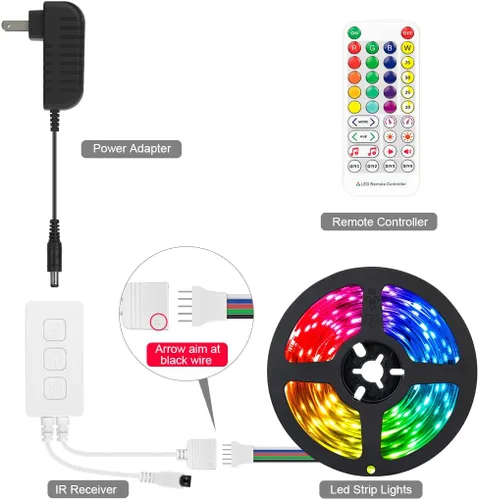 Vista 6 de BTF-LIGHTING RGBW Bluetooth Music APP Tira de luces LED RGB+blanco cálido 3000K 4 colores en 1 tira de luces LED que cambian