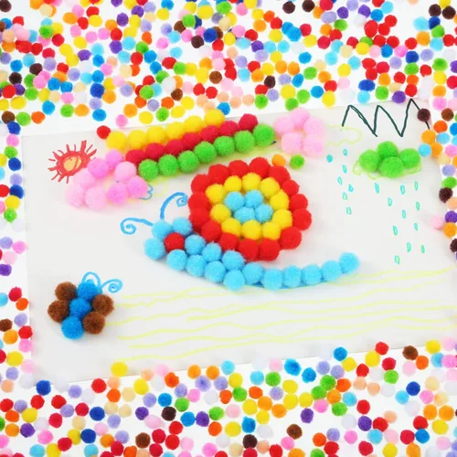 Vista 7 de Shappy 2000 mini pompones de 0.236 pulgadas para hacer manualidades, bolas pequeñas de Navidad, suministros de pasatiempos y decoración