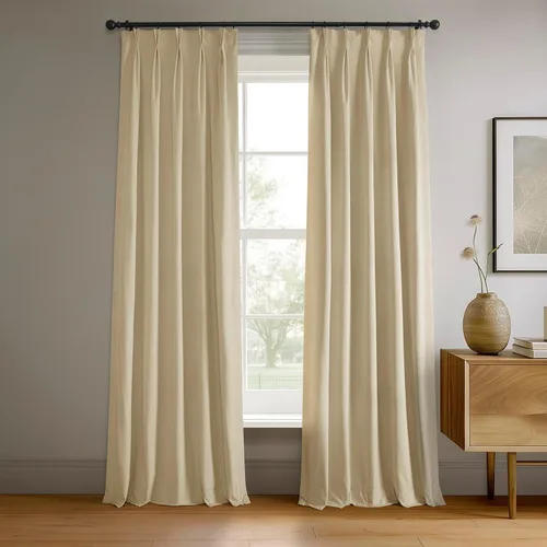 Vista 26 de HPD Half Price Drapes Cortinas Opacas de Terciopelo - 84 Pulgadas de Largo 1 Panel Cortina Opaca Signature Plisada para Sala de Estar y Dormitorio