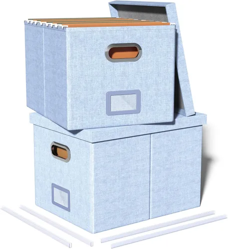 Vista 55 de Oterri Organizador de Archivos, Caja de Archivos, Gabinete de Archivos para Almacenamiento de Carpetas de Archivos Tamaño Carta, Organizador