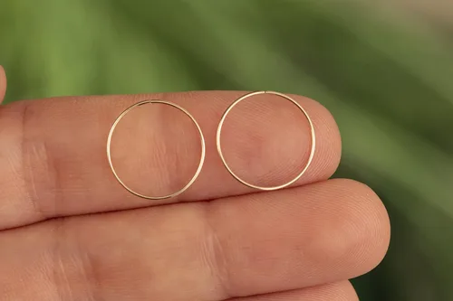 Vista 66 de Aretes de aro de oro de plata – Aretes de aro para mujer, dos piezas de aros de plata fina rellenos de oro, aro de hélice, anillo de tragus, aro