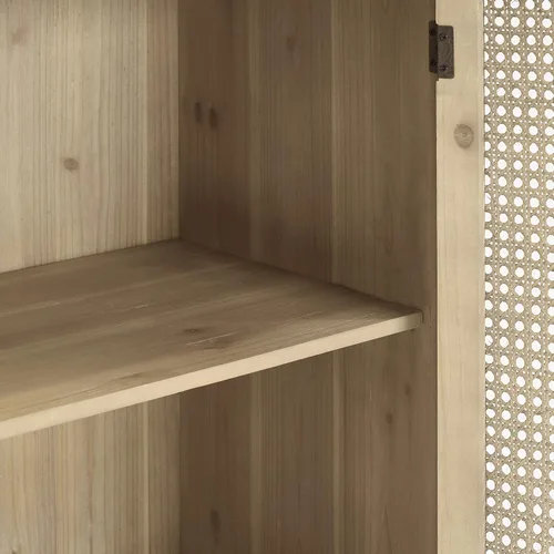 Vista 7 de Volans Armario de almacenamiento Accent con puertas de mimbre de ratán tejido, aparador para entrada, pasillo o sala de estar, chapa de madera