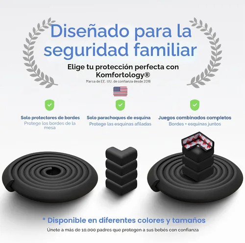 Vista 8 de Esquinas a prueba de bebés y bordes de 15 pies con parachoques de seguridad para esquinas y bordes de muebles, parachoques absorbente de impactos