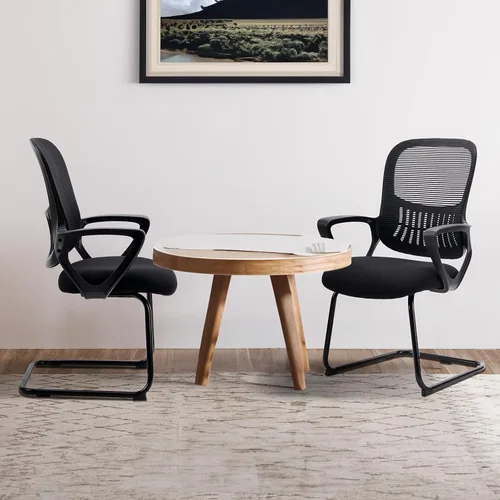 Vista 2 de DUMOS Silla de escritorio de oficina, juego de 2 sillas de computadora