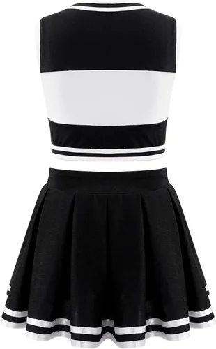 Vista 2 de Kaerm Disfraz de líder de animación para niños y niñas uniforme de animadora para Halloween