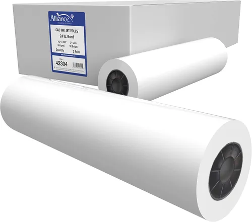 Vista 7 de Alliance Rollos de papel de formato ancho CAD Bond (20 libras 1 rollo, 42 pulgadas x 300 pies núcleo de 2 pulgadas)