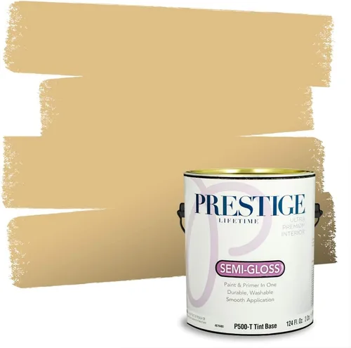 Vista 27 de PRESTIGE Pinturas de pintura exterior e imprimación en uno, 1 galón, plano, combinación comparable de Benjamin Moore* Manzanilla*