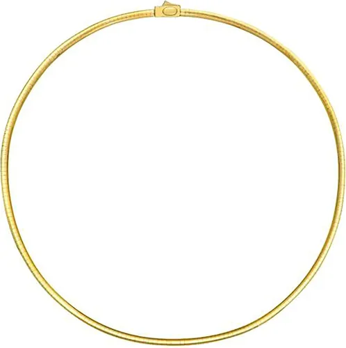 Vista 5 de Jewelry Affairs Collar de cadena Omega reversible de dos tonos en oro amarillo de 14 k y plata de ley, 0.197 in