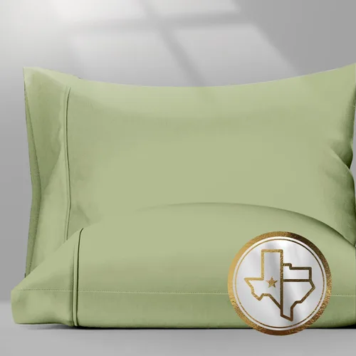 Vista 38 de TEXAS LINEN CO. Juego de 2 fundas de almohada 100% de algodón egipcio, tamaño estándar/Queen, fundas de almohada de lujo de alta serie color beige